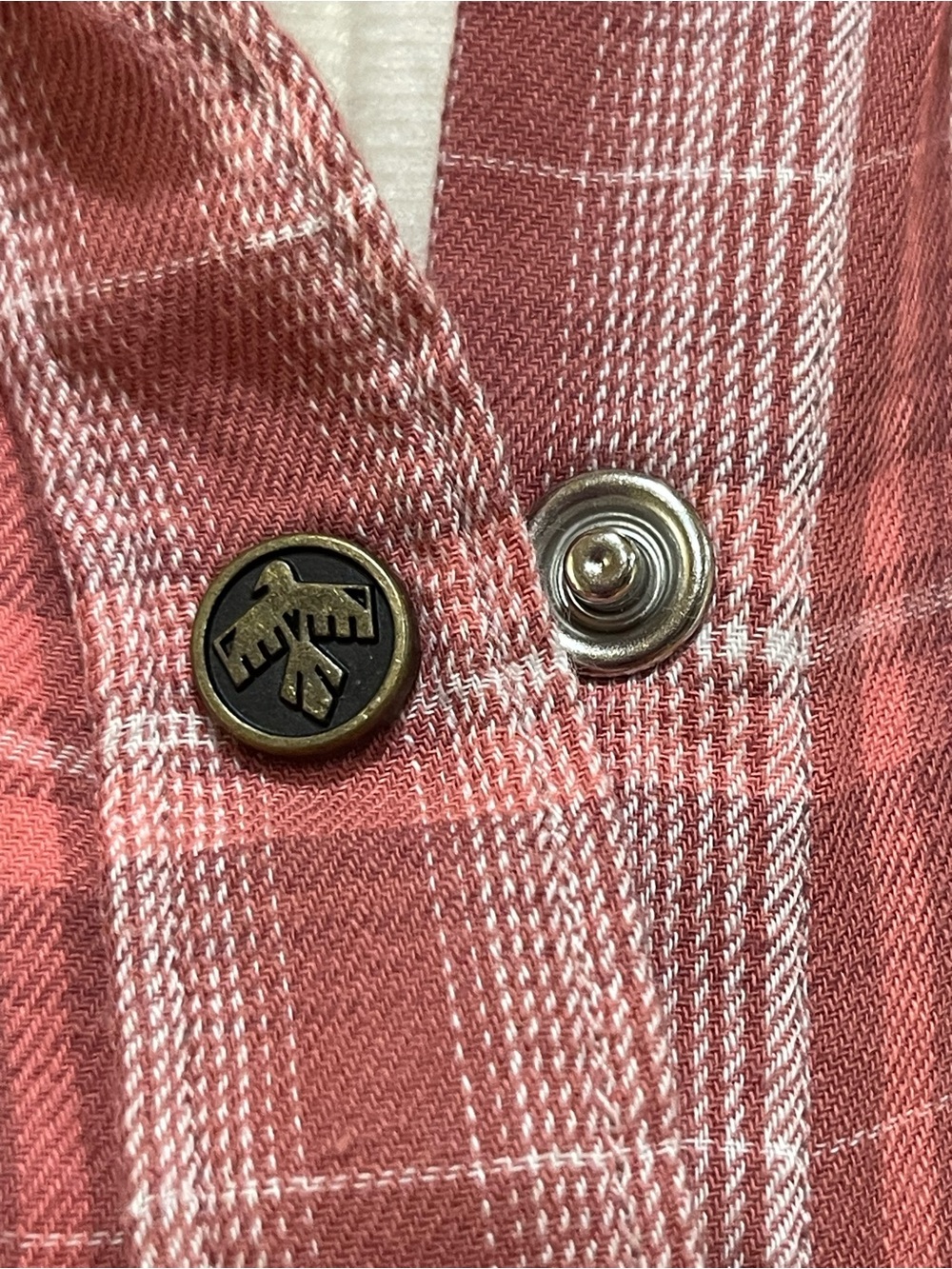 Ariat REAL Terracotta Plaid Thunderbird Western Snap Shirt L - Picture 5 of 10